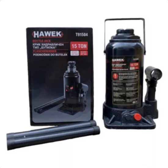 Хидравличен крик HAWEK Т91504, тип бутилка, 15 тона