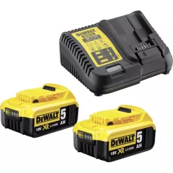 Комплект от бързозареждащо устройство с две батерии DeWALT DCB115P2, 18V XR 2×5.0Ah