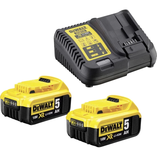 Комплект от бързозареждащо устройство с две батерии DeWALT DCB115P2, 18V XR 2×5.0Ah