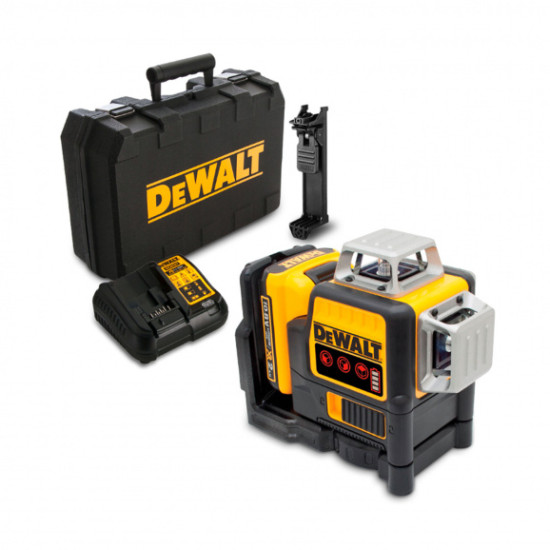 Лазерен нивелир линеен DEWALT DCE089D1R, 3 червени лъча