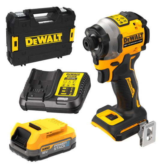 Винтоверт ударен акумулаторен DeWALT Atomic DCF850E1T , 18 V, 205 Nm