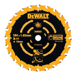 Диск с твърдосплавни пластини DeWALT DT10302, 184/1.65/16 Z=24