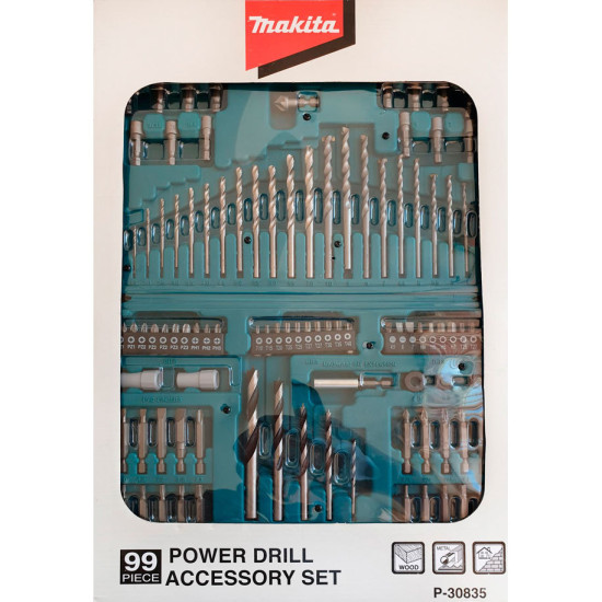 Комплект накрайници и свредла Makita P-30835, 99 части