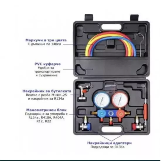КОМПЛЕКТ МАНОМЕТРИ ЗА ТЕСТ НА КЛИМАТИЧНИ СИСТЕМИ STAHLMAYER